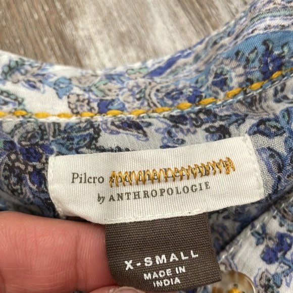 ANTHROPOLOGIE Pilcro The Tavi Buttondown Blouse XS - Picture 8 of 11